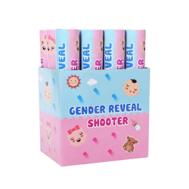 Biodegradable Gender Reveal Confetti Cannon Pink Tissue Confetti Party Popper for Girl Baby Shower