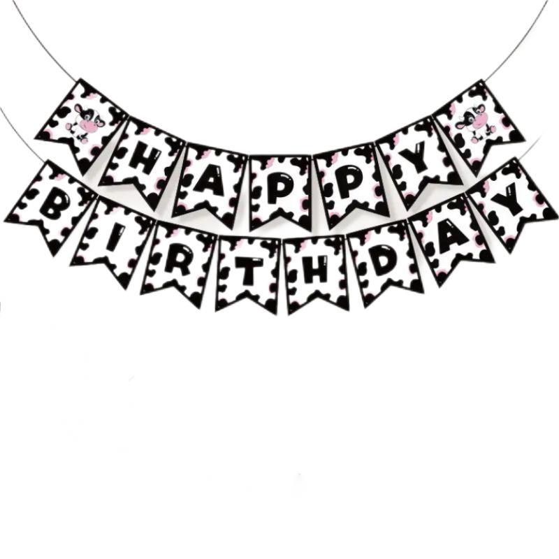 Wholesale Custom Printed Happy Birthday Banner Party Background Decoration Supplies Congratulation Glitter Birthday Paper Banner