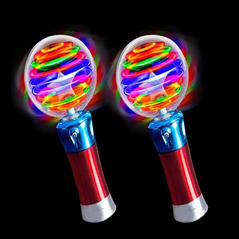 19 cm Led Glowing Spinner Light up Toy Light Stick Toy Spinning Light Wand for Christmas
