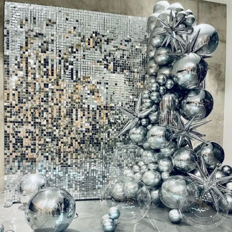 Square Sequin Shimmer Wall Backdrop Panels for Party Decoration Wedding Anniversary Birthday Engagement Bachelorette Decorations