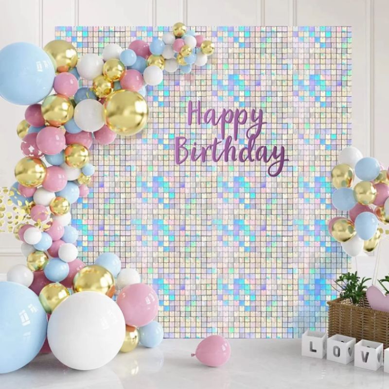 Hight Quality Hot Pastel Pink Sequin Wall Pneumatic Clasp Panel For Wedding Birthday Party Decoration