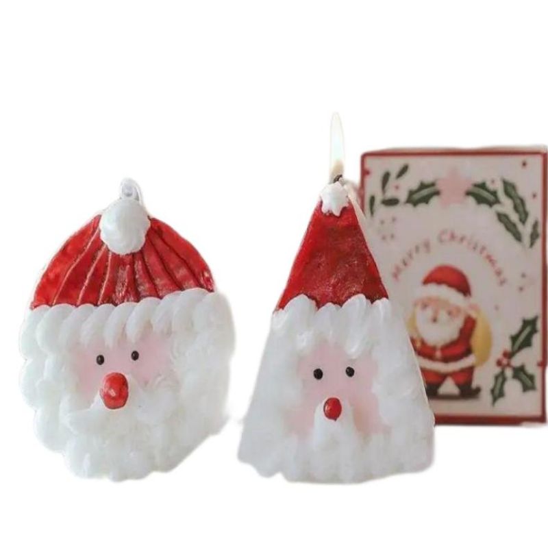 Xmas Festival Atmosphere Decorated Handmade Soy Wax Art Shape Aromatherapy Candle Custom Christmas Cake Old Man Scented Candles