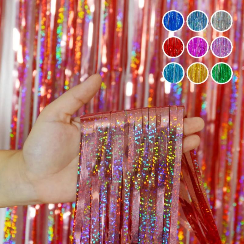 Wholesale Foil Fringe Curtain Party Decoration Tinsel Curtain Party Photo Backdrop for Birthday Baby Shower Graduation customize