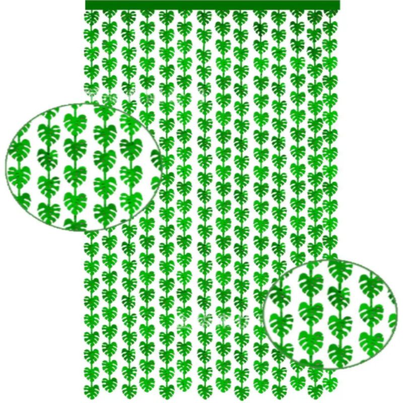 Forest theme Hawaiian turtle back rain curtain decorated for holiday party atmosphere Wall decoration in forest green