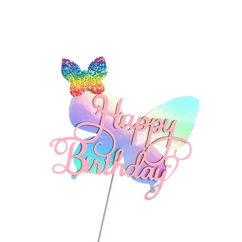 New Design dream color butterfly cake topper for cake decoration for girls' happy birthday cake topper butterfly cakr topper