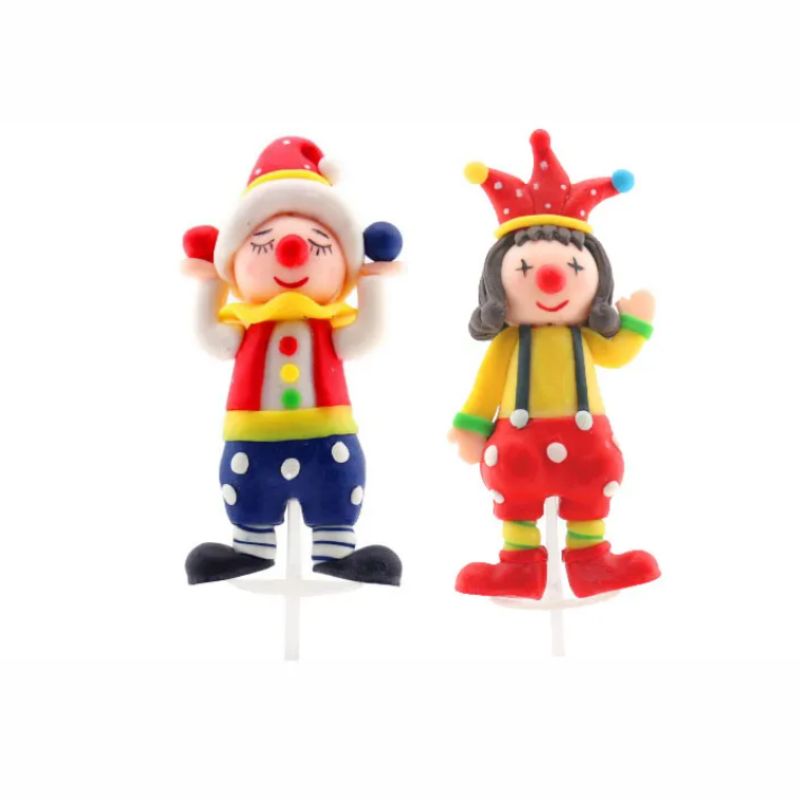 Colorful Figurine Kids Birthday Wedding Cake Toppers Polymer Clay Statues Happy Birthday Decoration Supplies Cake Topper