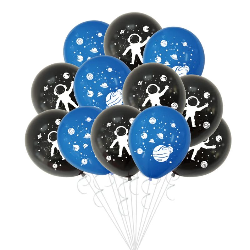 Astronaut balloon Astronaut pattern latex balloon space party decoration black blue circle
