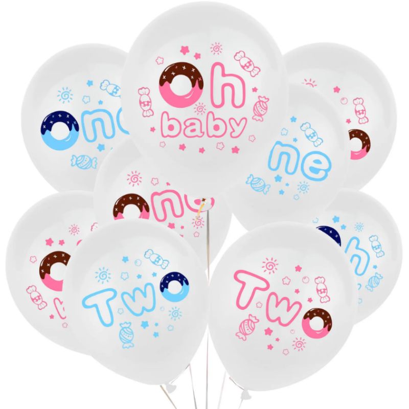 Donuts one twe pink blue blue oh baby shower anniversary birthday party balloon supplies